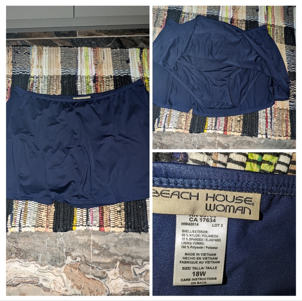 Beach house Navy swim skirt 18W